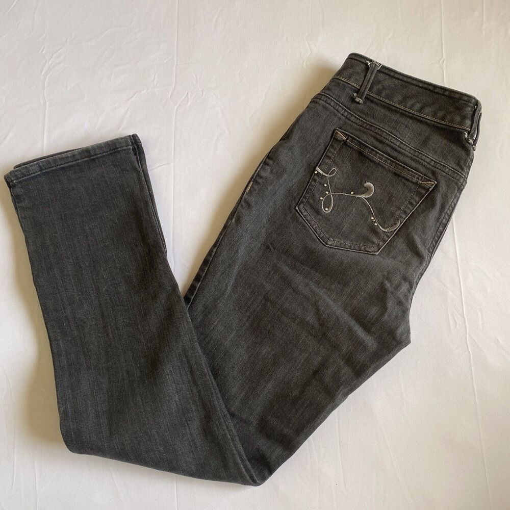 Tommy Hilfiger Women Spirit Black Denim mid rise skinny leg embellished 6